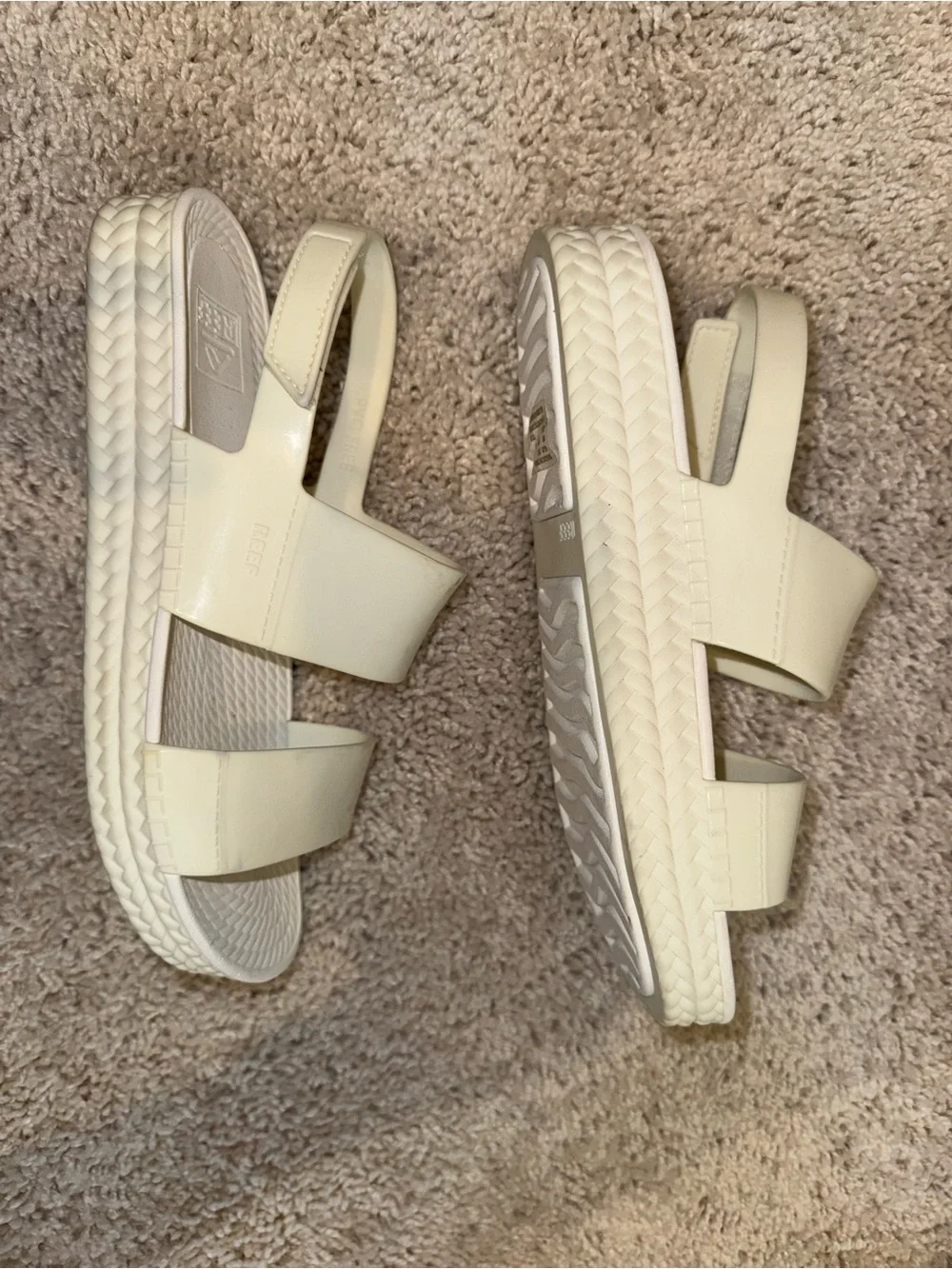 Reef White Women's Slide Sandals with Strappy Upper